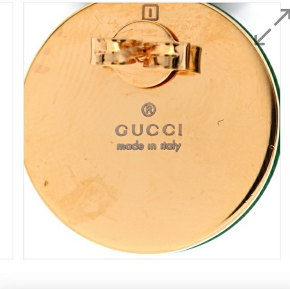 Authentic Large Gucci Resin Web Stud Earrings - Picture 4 of 10